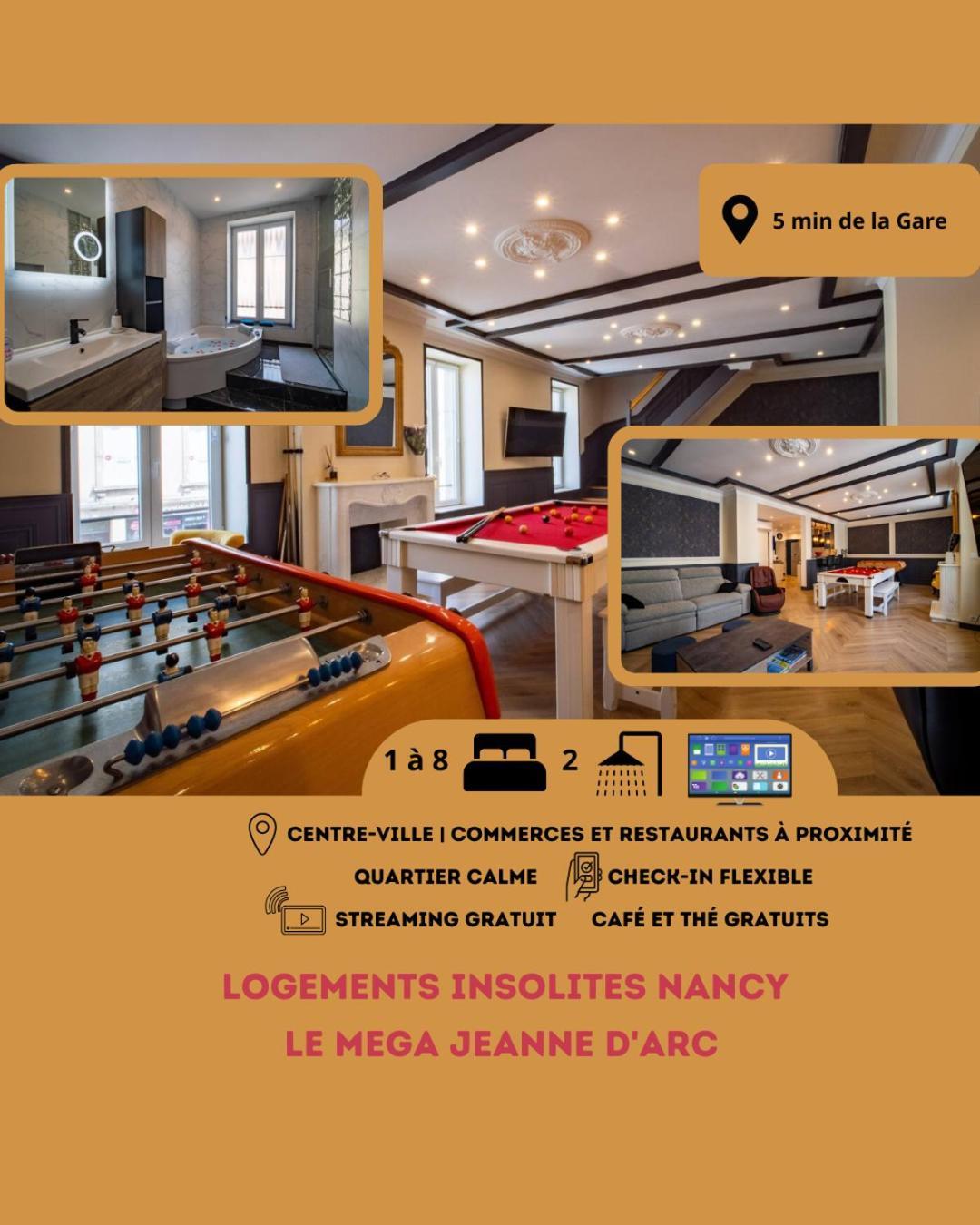 Mega Jeanne D'Arc Billard Baby Foot Logements Insolites Nancy Dış mekan fotoğraf